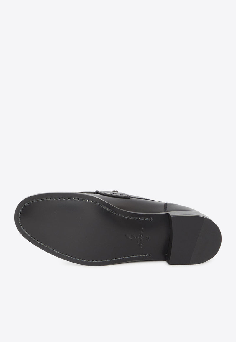 Rene Caovilla Morgana Crystal-Embellished Leather Loafers Black C11850020-0001-V213