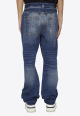 Amiri Fractured Straight-Leg Jeans Blue AW23MDF003--523