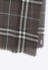 Burberry Check Wool Scarf Green 8077678--B7326