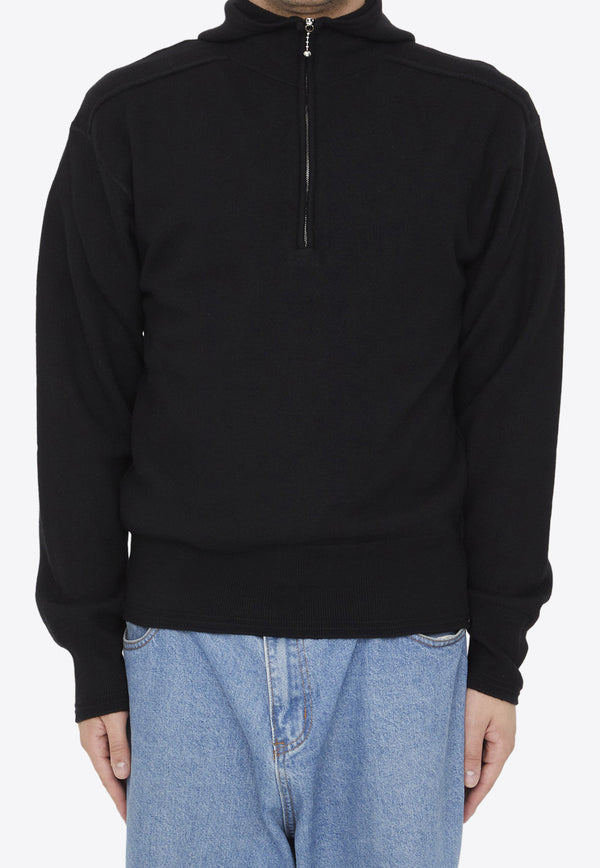Burberry Half-Zip Hooded Sweatshirt Black 8075887--A1189