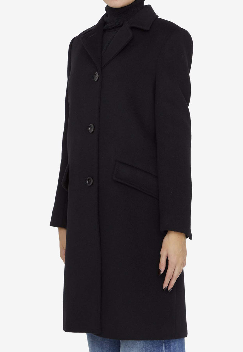 Gucci Single-Breasted Wool Coat Black 770042-ZHW03-1000