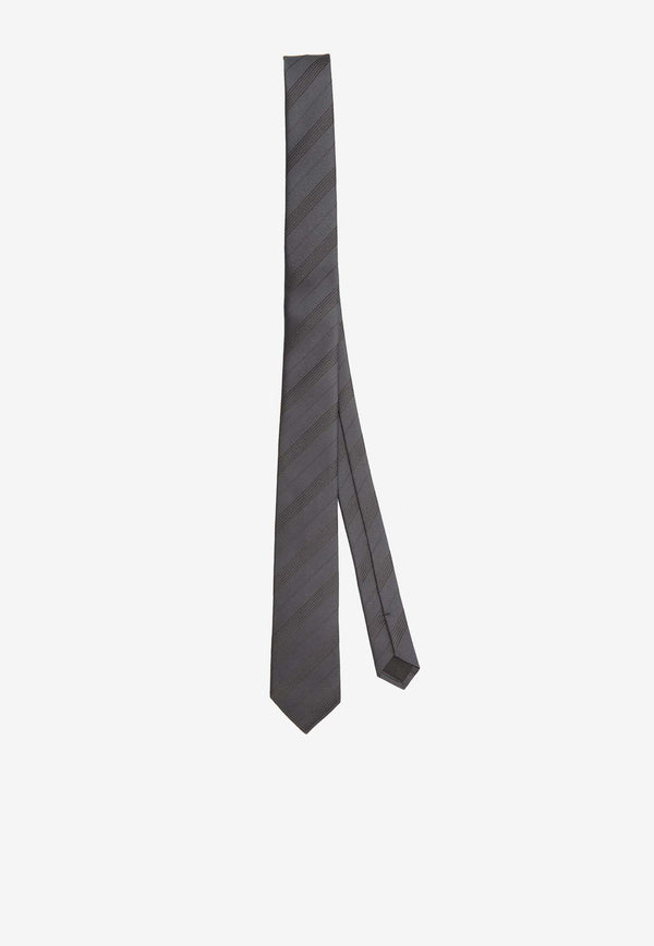 Saint Laurent Silk Faille Striped Tie 777999-3Y016-4100