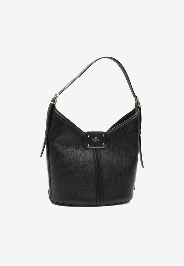 Valentino VLogo Leather Hobo Bag Black 4W2B0N14-LFN-0NO