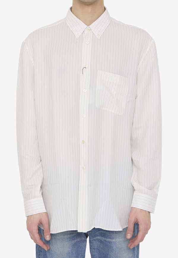 Saint Laurent Button-Down Striped Silk Shirt 712700-Y1I53-9782