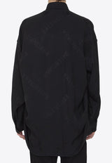 Balenciaga Diagonal Logo Oversized Shirt Black 773300-TOO13-1000