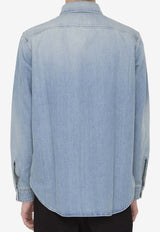 Saint Laurent Oversized Buttoned Denim Shirt 604792-Y18UA-4176
