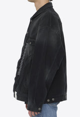 Balenciaga Vintage Denim Jacket with Size Sticker Detail Black 767947-TNW11-1672