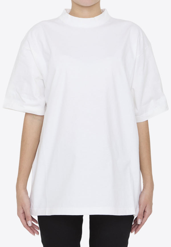 Balenciaga Hand-Drawn Logo Crewneck T-shirt White 764235-TPVU4-9601