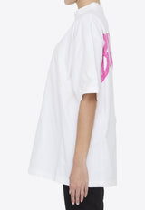 Balenciaga Hand-Drawn Logo Crewneck T-shirt White 764235-TPVU4-9601