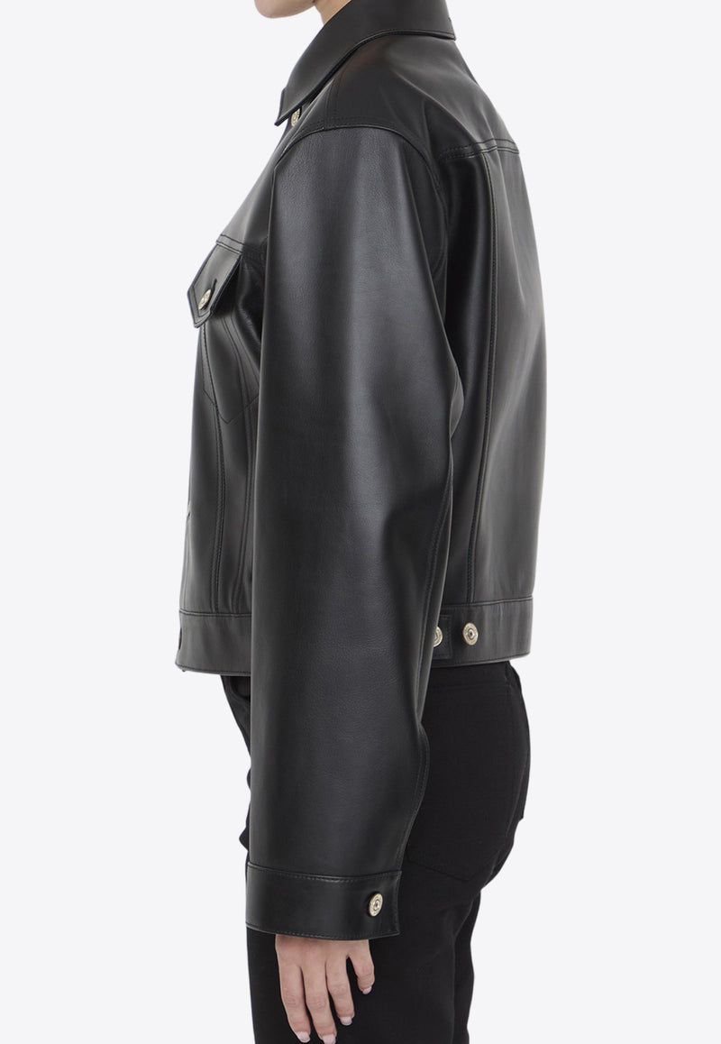 Balenciaga Cropped Leather Jacket Black 773439-TPS30-1000