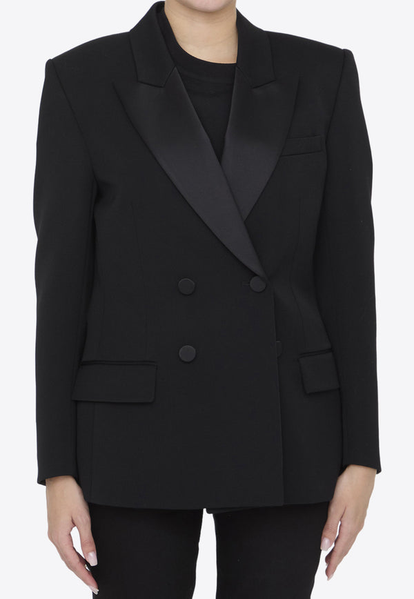 Saint Laurent Double-Breasted Tuxedo Blazer 775635-Y7E63-1000 Black