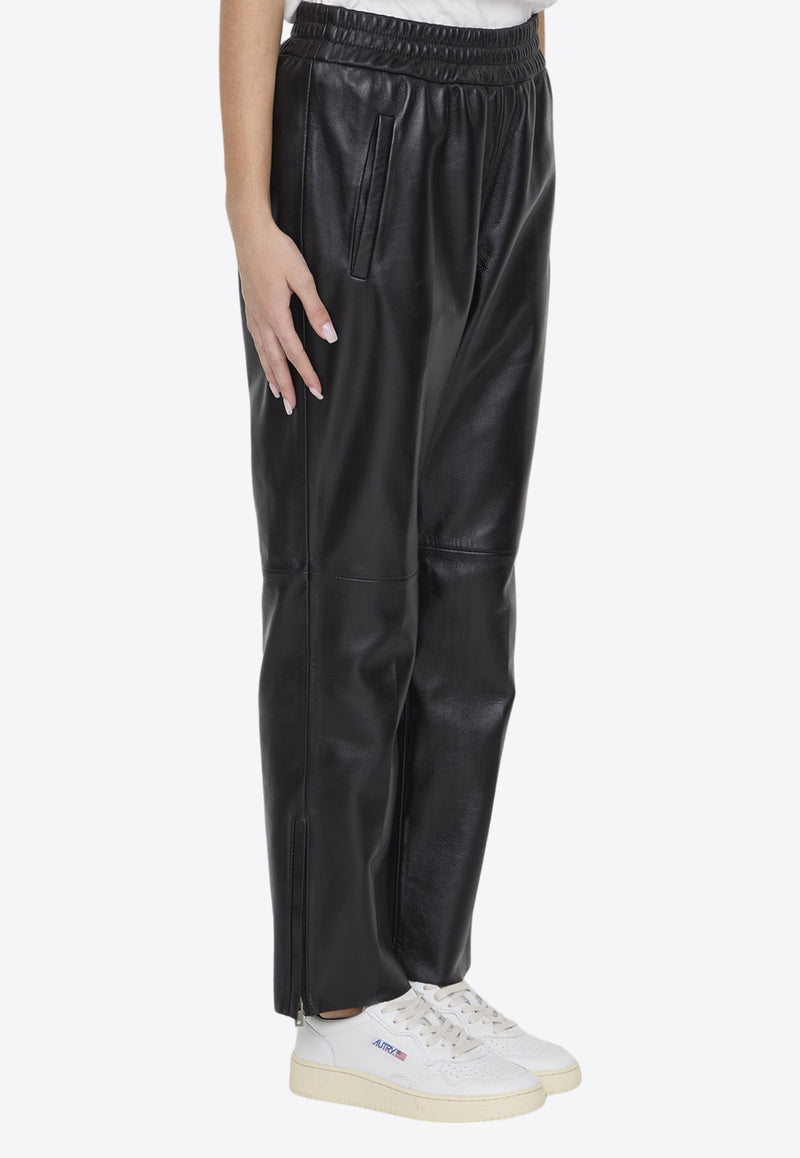 Golden Goose DB Essential Leather Straight Pants Black GWP01486-P001178-90100