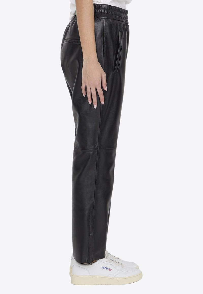 Golden Goose DB Essential Leather Straight Pants Black GWP01486-P001178-90100