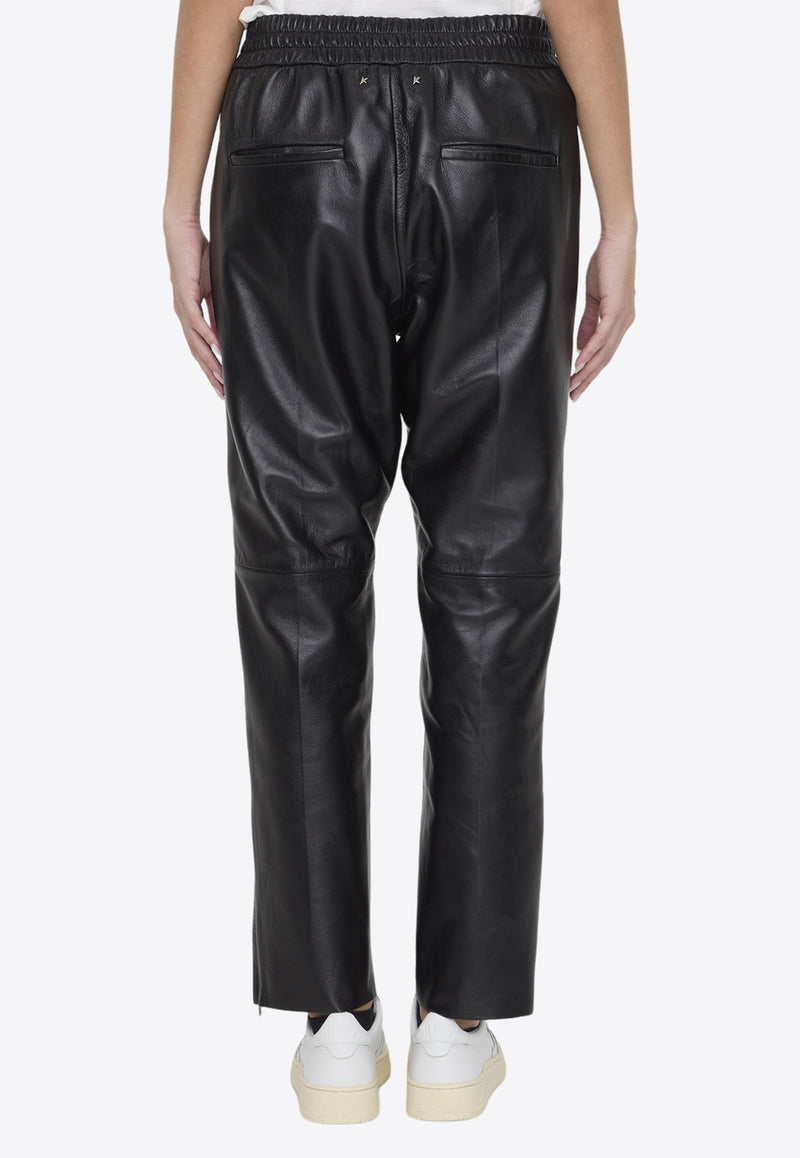 Golden Goose DB Essential Leather Straight Pants Black GWP01486-P001178-90100