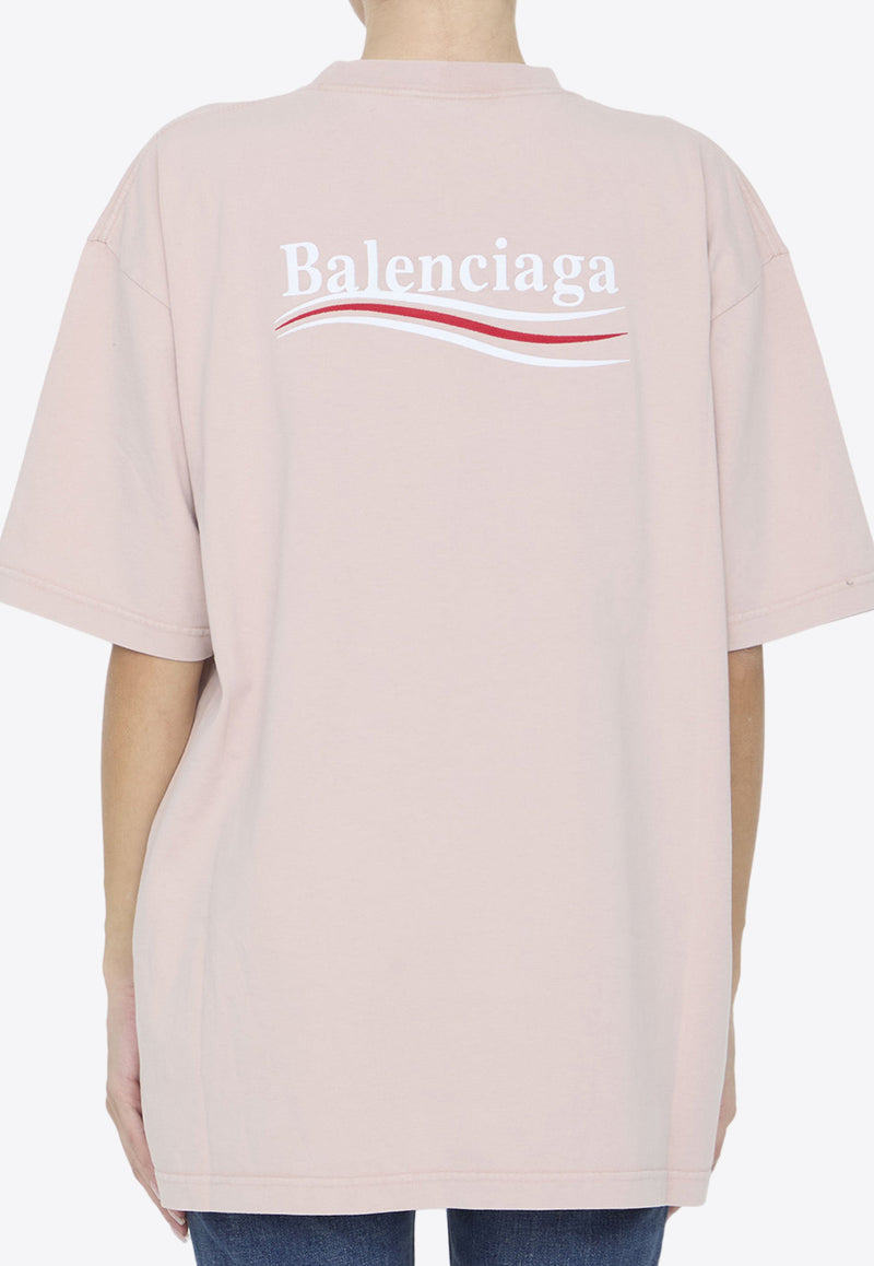 Balenciaga Political Campaign Crewneck T-shirt Pink 641655-TKVJ1-1764
