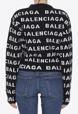 Balenciaga All-Over Logo Crewneck Sweater Black 761591-T1673-1070