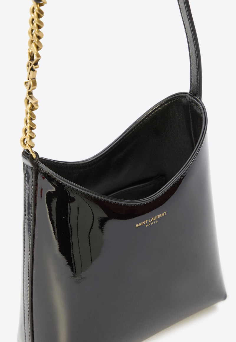 Saint Laurent Mini Rendez-Vous Hobo Shoulder Bag in Patent Leather 773626-B870W-1000 Black