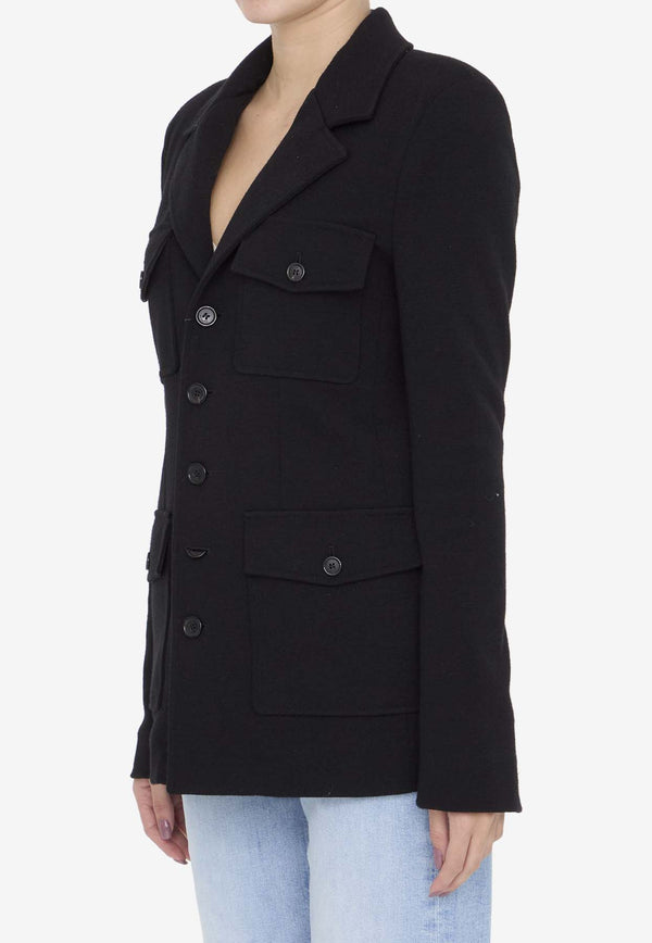 Saint Laurent Saharienne Wool Single-Breasted Jacket 777729-Y288V-1000