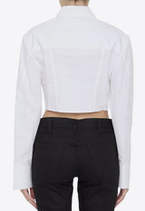 Alexander Wang Cropped Structured Long-Sleeved Shirt 1WC2241880--100