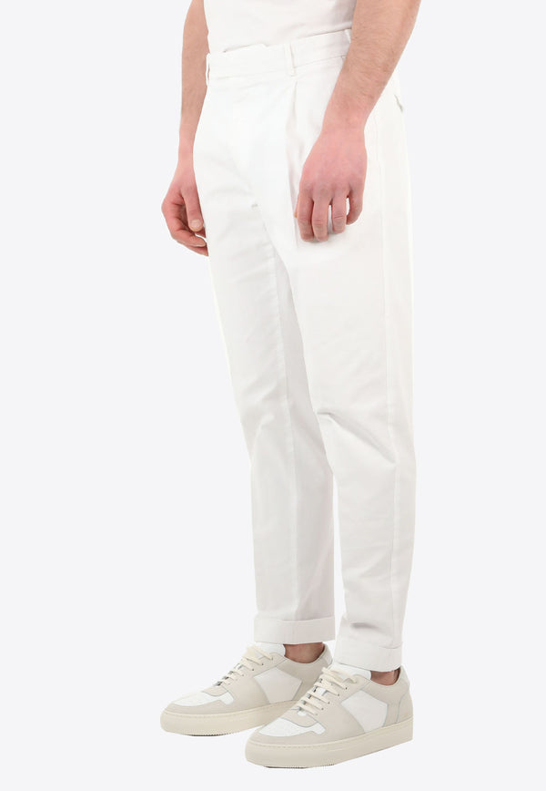 PT Torino Feather Charm Straight-Leg Pants White CORTZAZ40FWD-NU35-Y010