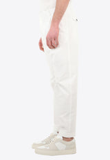 PT Torino Feather Charm Straight-Leg Pants White CORTZAZ40FWD-NU35-Y010