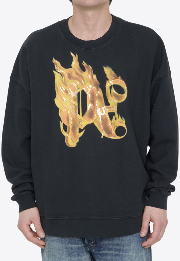 Palm Angels Burning Monogram Sweatshirt  PMBA074R24FLE004--1076