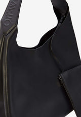 Off-White Metropolitan Leather Hobo Bag Black OWNA220S24LEA001--1000