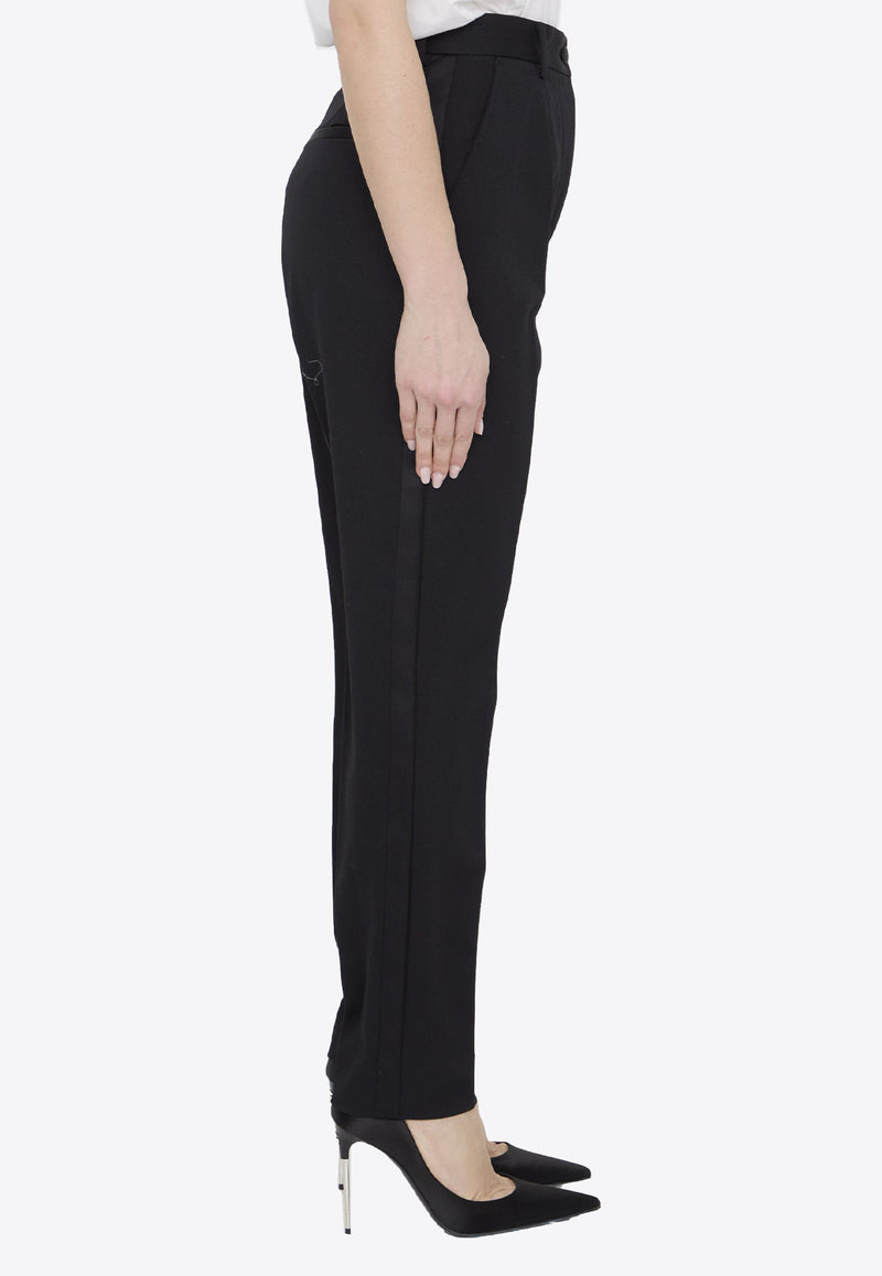 Dolce & Gabbana High-Rise Wool Blend Pants Black FTAM0T-FU28J-N0000