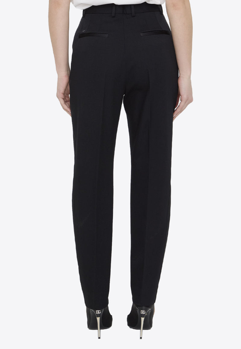 Dolce & Gabbana High-Rise Wool Blend Pants Black FTAM0T-FU28J-N0000