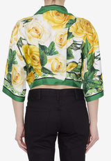 Dolce & Gabbana Rose Print Knotted Shirt Multicolor F5N11T-HI1QI-HV3V0