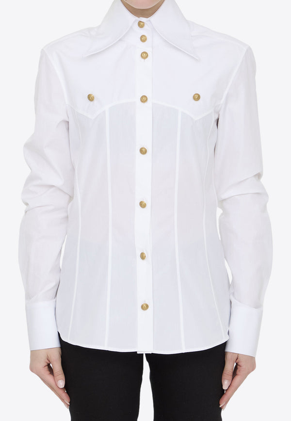 Balmain Western-Style Long-Sleeved Shirt CF1HS315CE48--0FA