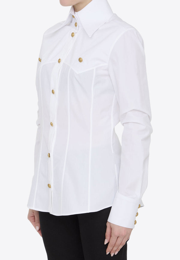 Balmain Western-Style Long-Sleeved Shirt CF1HS315CE48--0FA