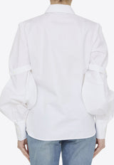 Off-White Classic Long-Sleeved Shirt with Straps White OWGE020S24FAB001--0101