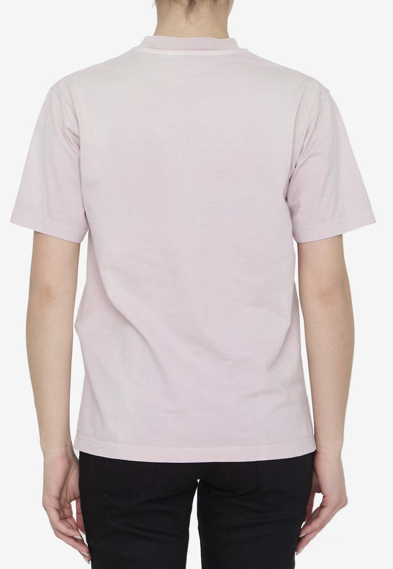 Off-White Rubberized Logo Crewneck T-shirt Lilac OWAA049S24JER001--3636