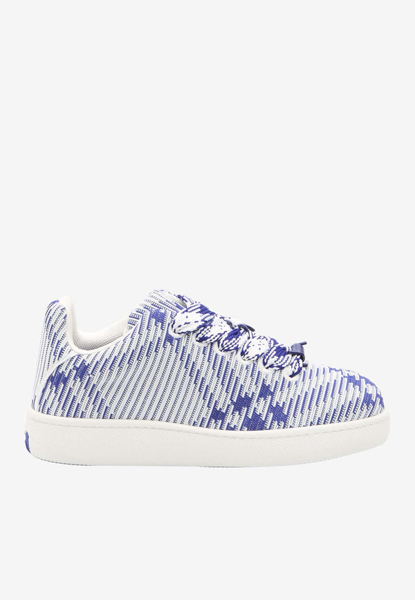 Burberry Box Check Knit Low-Top Sneakers Blue 8081584--B7462