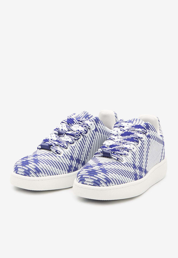 Burberry Box Check Knit Low-Top Sneakers Blue 8081584--B7462