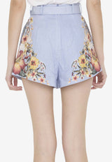 Zimmermann Lexi Floral-Print Mini Shorts 7453ARS245--BLPLM