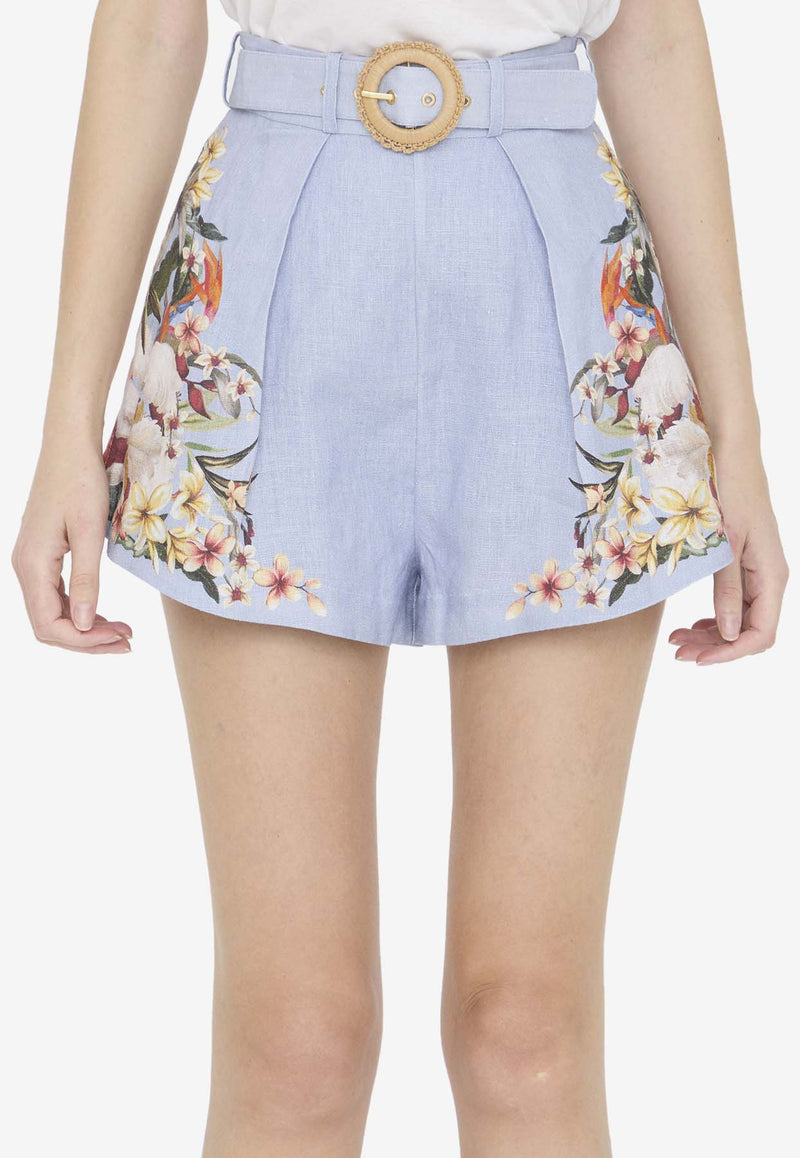 Zimmermann Lexi Floral-Print Mini Shorts 7453ARS245--BLPLM