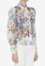 Zimmermann Matchmaker Floral Shirt in Linen and Silk 4368TMAT--IVBCP