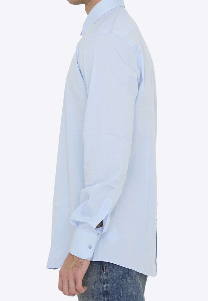 Dolce & Gabbana Long-Sleeved Slim Shirt Light Blue G5EJ0T-GG826-B1581