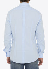 Dolce & Gabbana Long-Sleeved Slim Shirt Light Blue G5EJ0T-GG826-B1581