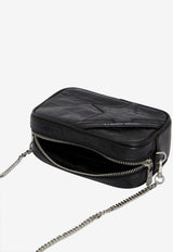 Golden Goose DB Mini Star Crossbody Bag in Wrinkled Leather Black GWA00228-A000334-90100