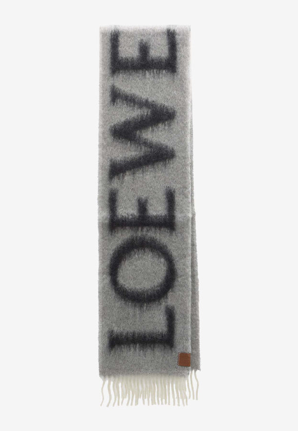 Loewe Logo Jacquard Wool and Mohair Blend Scarf F811257X03--1131