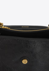 Balenciaga Medium Crush Crossbody Bag Black 716393-210IT-1000