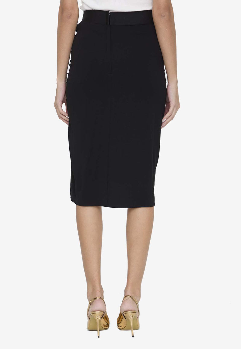 Dolce & Gabbana Asymmetrical Draped Skirt Black F4CQHT-FUGBJ-N0000