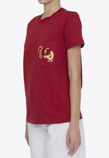 Max Mara Elmo Dragon Motif T-shirt Red 2411941011-600-005