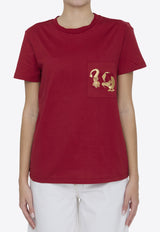 Max Mara Elmo Dragon Motif T-shirt Red 2411941011-600-005