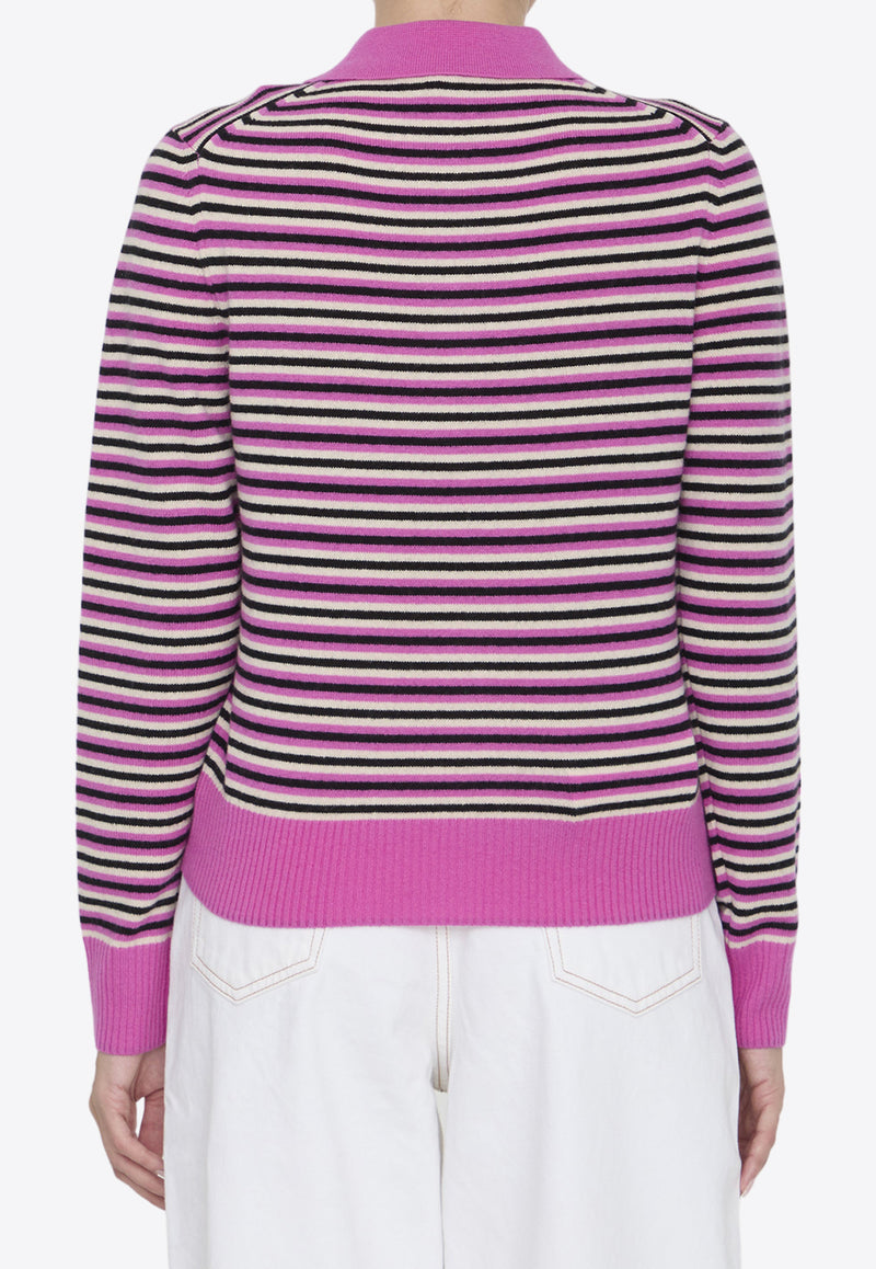 GANNI Striped Polo Sweater Multicolor K2110--999