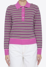 GANNI Striped Polo Sweater Multicolor K2110--999