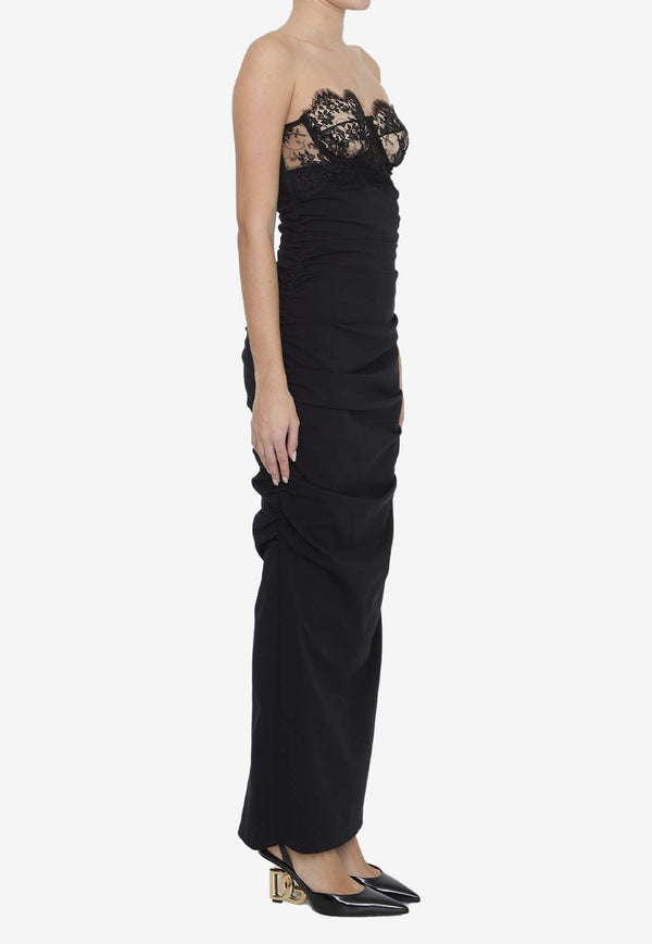 Dolce & Gabbana Corset-Detailed Maxi Dress Black F6DBUT-FUGPO-N0000